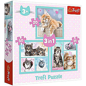 Puzzle 3in1 Trefl: Sweet animals