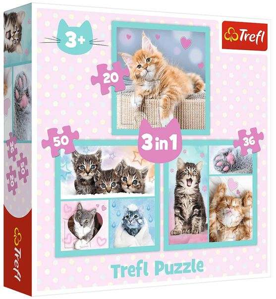 Puzzle 3in1 Trefl: Sweet animals