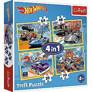Puzzle 4in1 Trefl: Hot Wheels vehicles