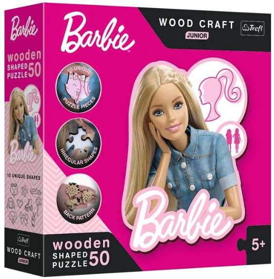 Puzzle 50 Wood Craft Junior Trefl: Piękna Barbie