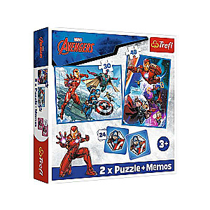 Puzzle 2in1 + Memos Trefl: Disney Marvel The Avengers
