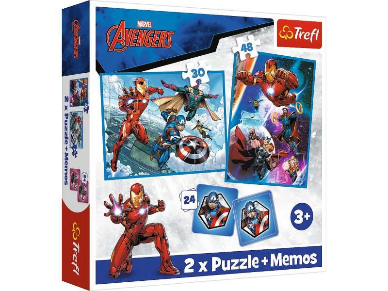 Puzzle 2w1 + Memos Trefl: Disney Marvel The Avengers