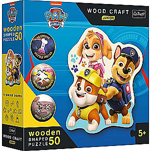 Puzzle 50 Wood Craft Junior Trefl: Funny Paw Patrol
