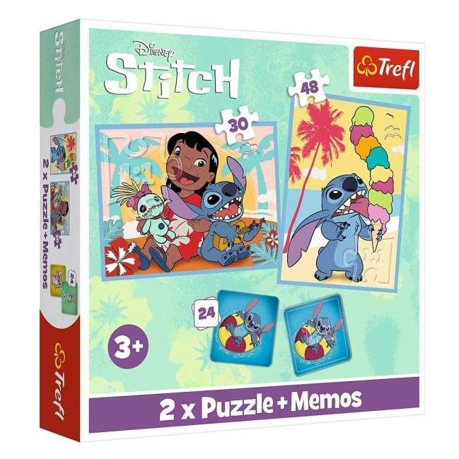 Puzzle 2w1 + Memos Trefl: Disney Lilo i Stitch