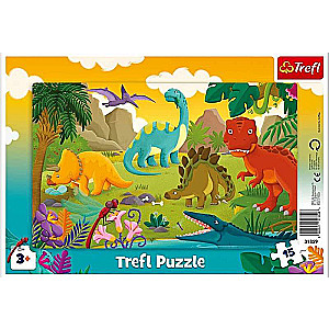Puzzle 15 Trefl: Dinosaurs