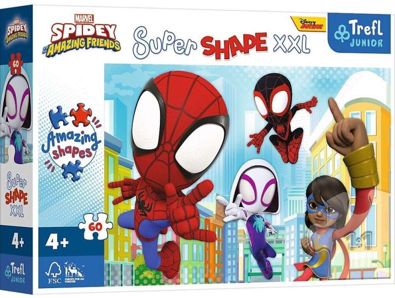 Puzzle 60 XXL Trefl: Spiday i jego niesamowici przyjaciele