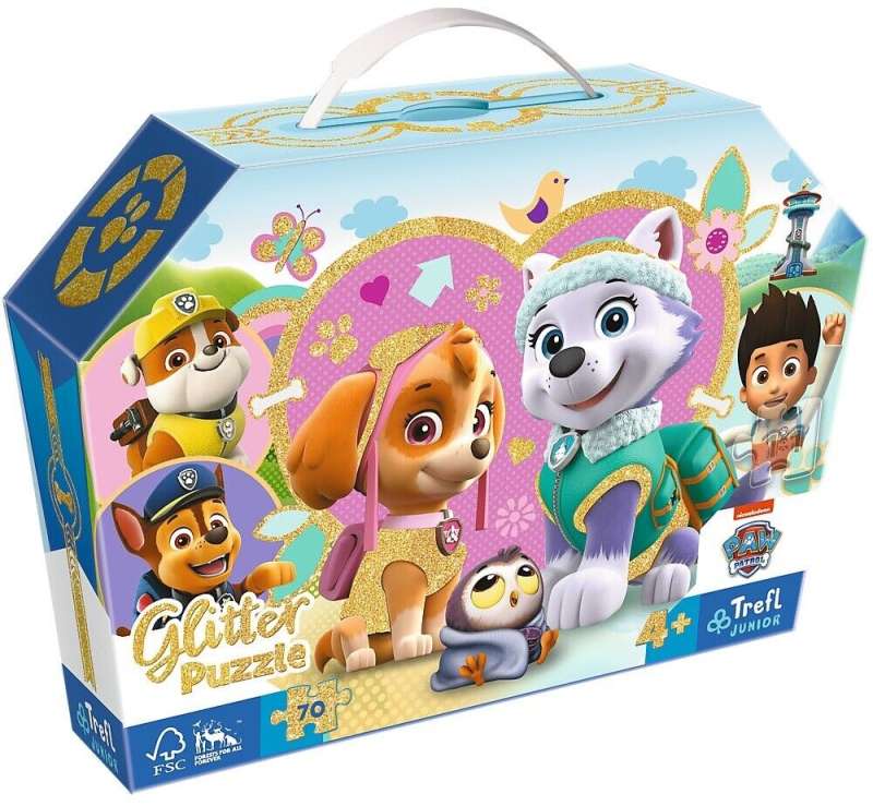 Puzzle 70 Glitter Trefl: Urocze Skye i Everest