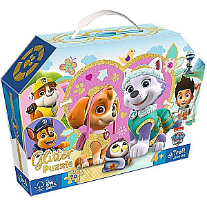 Puzzle 70 Glitter Trefl: Lovely Skye and Everest