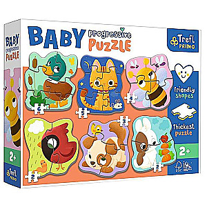 Baby Progressive Puzzle Trefl: Animals