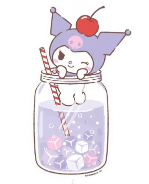 Figurine Magnetic Bookmark. Kuromi (Cocktail)