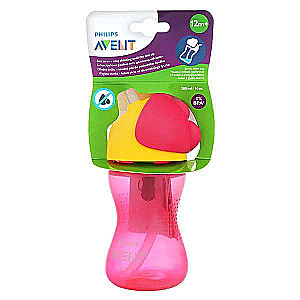 Philips Avent Training Cup with Flexible Straw, 12m+, 300ml, Pink