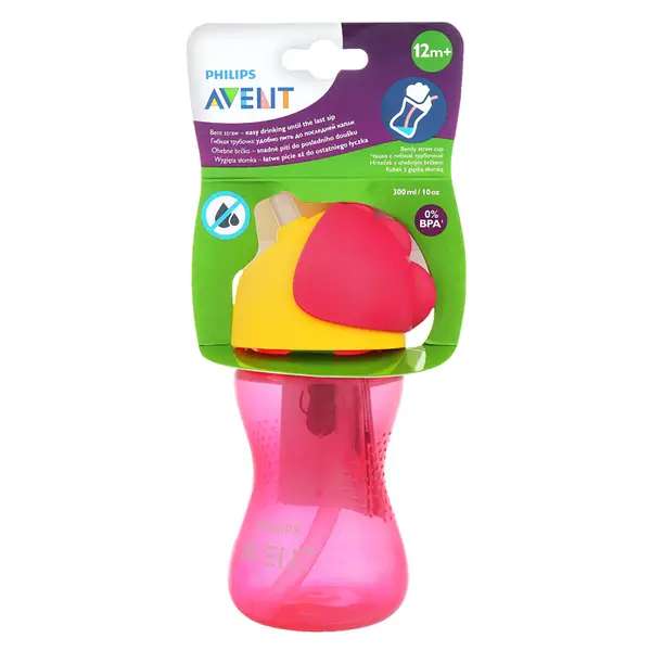 Philips Avent Training Cup with Flexible Straw, 12m+, 300ml, Pink
