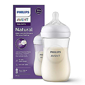 Philips Avent Natural Glass Feeding Bottle (natural flow), 1 month+, 260 ml.