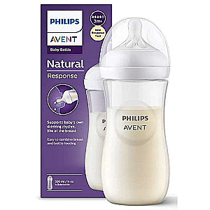Philips Avent Natural Glass Feeding Bottle (Natural Flow), 1 month+, 330 ml.