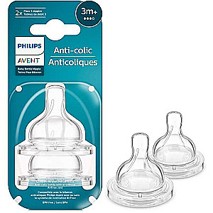 Philips Avent Silicone Pacifier: anti-colic, slow flow, 3 months+, 2 pcs.