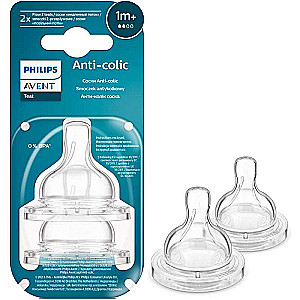 Philips Avent Silicone Pacifier: Anti-colic, slow flow, 1 month+, 2 pcs.