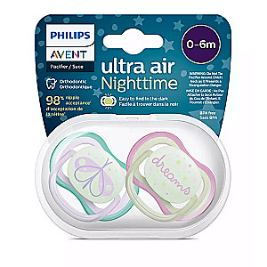 Philips Avent Ultra Air Night Pacifier, 0-6 months, 2 pcs.