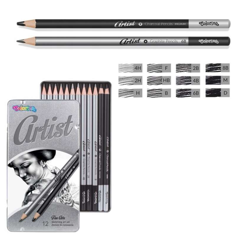 Colorino Artist Graphite Pencil Set, 12 pcs