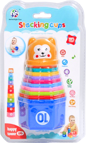 Educational toy - pyramid with a bear: learning circles