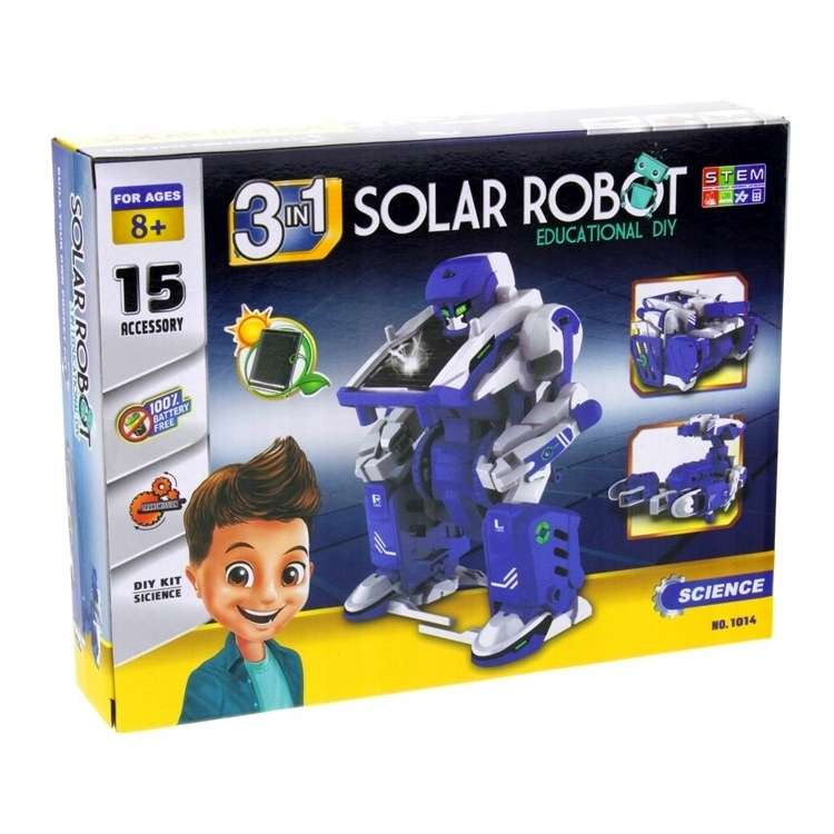3-in-1 Solar Battery Transformer Robot