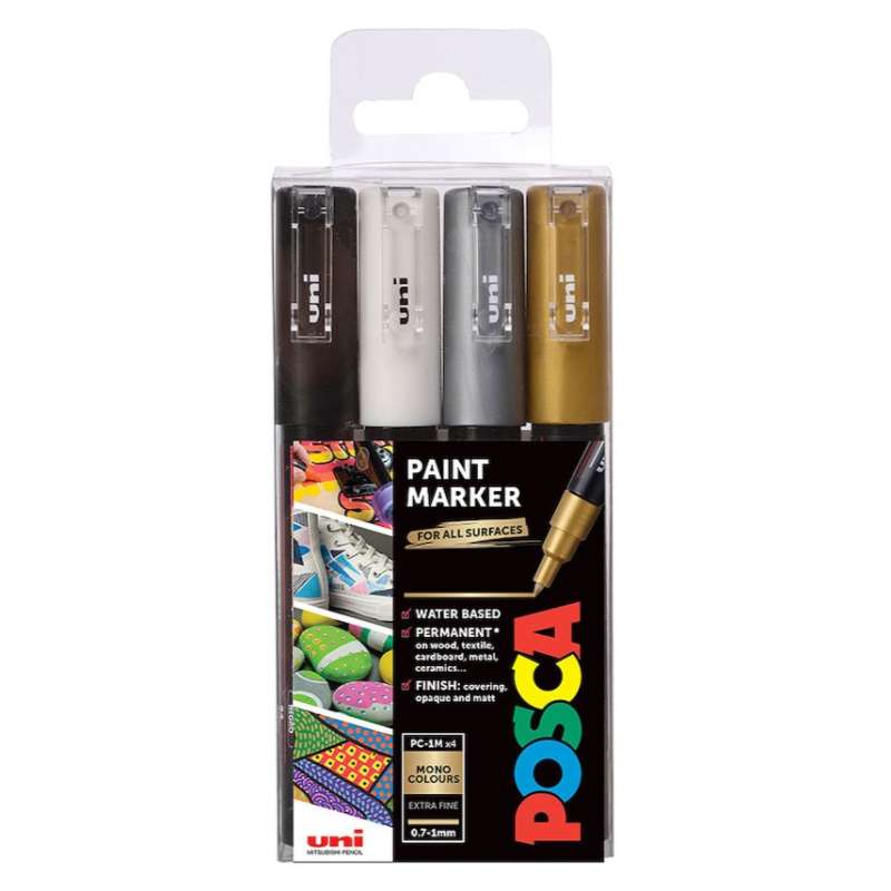 UNI Posca PC-1M Marker Set, 4 pcs