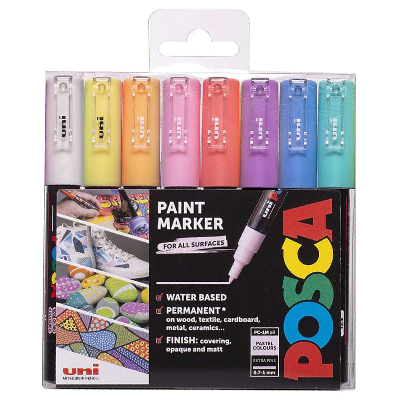 UNI Posca PC-1M Marker Set, 8 Colors