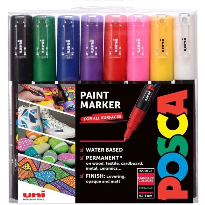 UNI Posca PC-1M Marker Set, 8 Colors