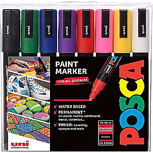 Zestaw markerów UNI Posca PC-5M, 8 kolorów