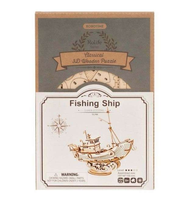 Wooden 3D Puzzle ROBOTIME - Fishing Ship
