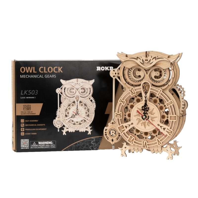 Wooden 3D Puzzle ROBOTIME - Owl Clock