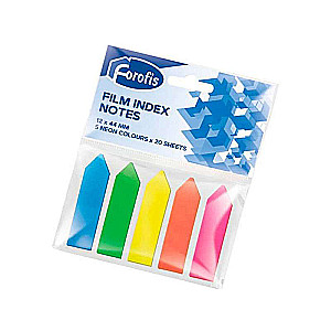 Selbstklebende Kunststoff-Indexblätter FOROFIS (44x12 mm, 20 Blätter, mehrfarbig)