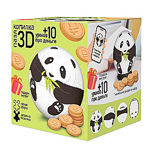 3D Puzzle Bank + 10 Lessons About Money. Panda. 60 Pieces