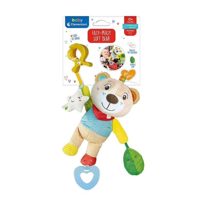 Clementoni Stroller Rattle: Easy-Peasy Soft Bear