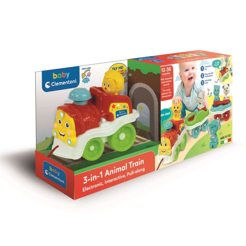 Clementoni Pull Toy: Animal Train 3in1