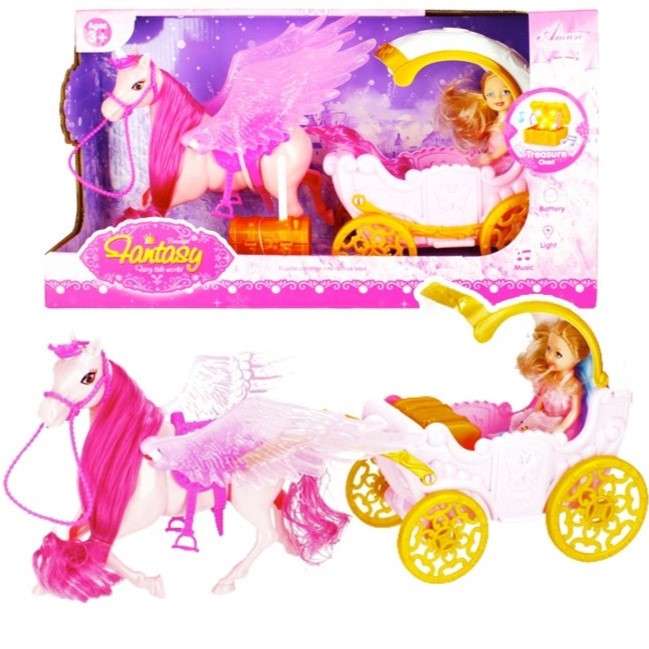 Toy - Mega Creative: Battery-operated Carriage, Horse, Doll and Chest