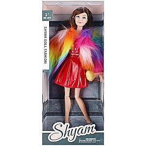 Doll Shyam with a Multicolored Fur Coat