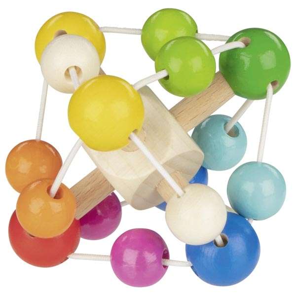 Wooden Rattle - Rainbow Ellipsoid