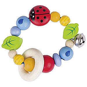 Elastic Wooden Rattle: Ladybug