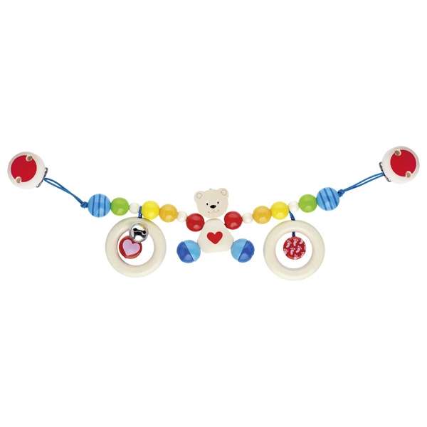 Stroller Chain with Clips - Heart-Bear