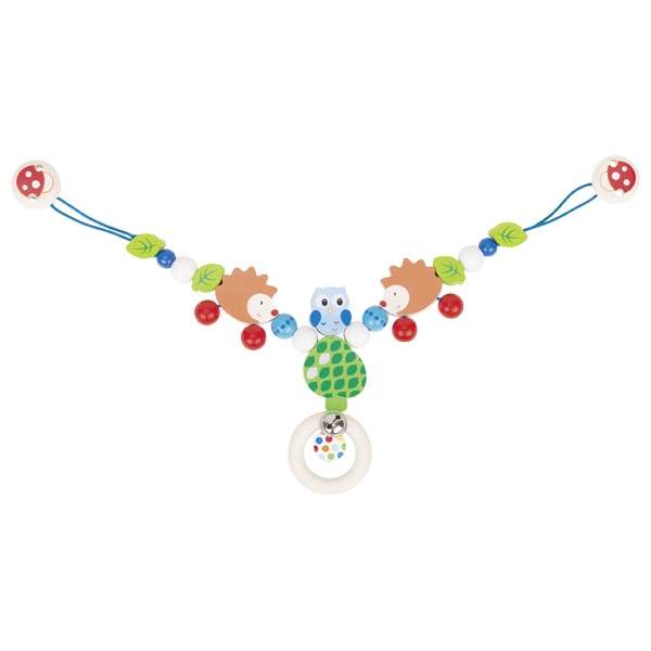 Stroller Toy Chain with Clips - Hedgehog and Owl