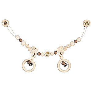 Stroller chain with clips - Squirrels, natural