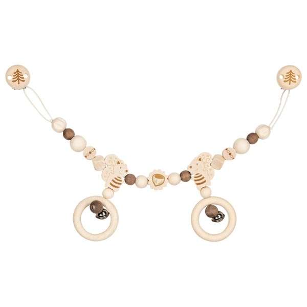 Stroller chain with clips - Squirrels, natural