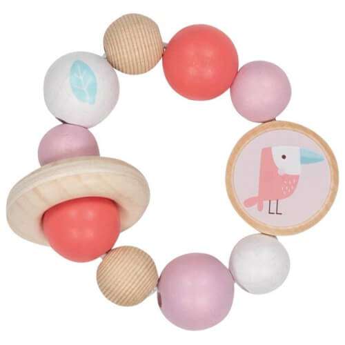 Elastic Wooden Rattle: Bird