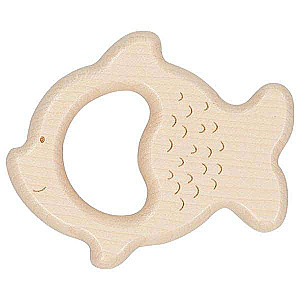 Wooden Rattle: Fish, Natural
