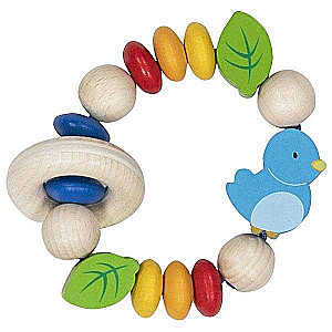 Elastic Wooden Rattle: Bird