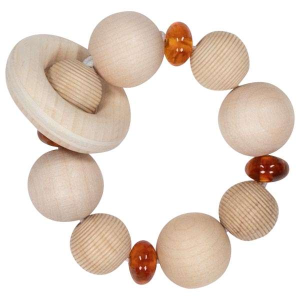 Elastic Wooden Rattle: Amber