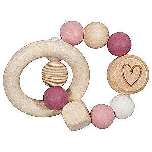 Elastic Wooden Rattle: Heart