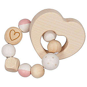 Elastic Wooden Rattle: Heart