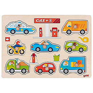 Wooden Puzzle - Transport - Gas Station