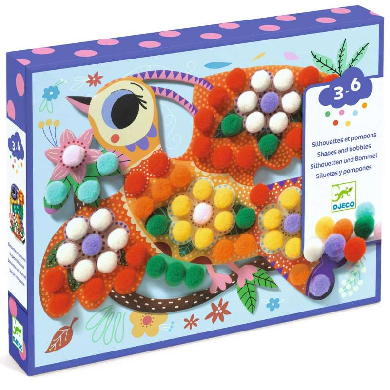 Creative Set: Collage with Soft Pom-Poms - Birds